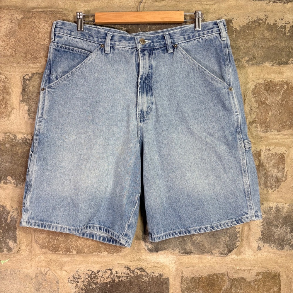 Route 66 Mens Relaxed Fit Carpenter Denim Shorts Light Wash Blue Size 36 Skater